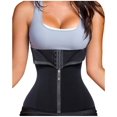 thumbnail image 2 of Mujer Entrenador De Cintura Corsé Cremallera Gancho Fajas Doble Control Body Shaper Barriga Cintura Cincher-XL-Negro, 2 of 5