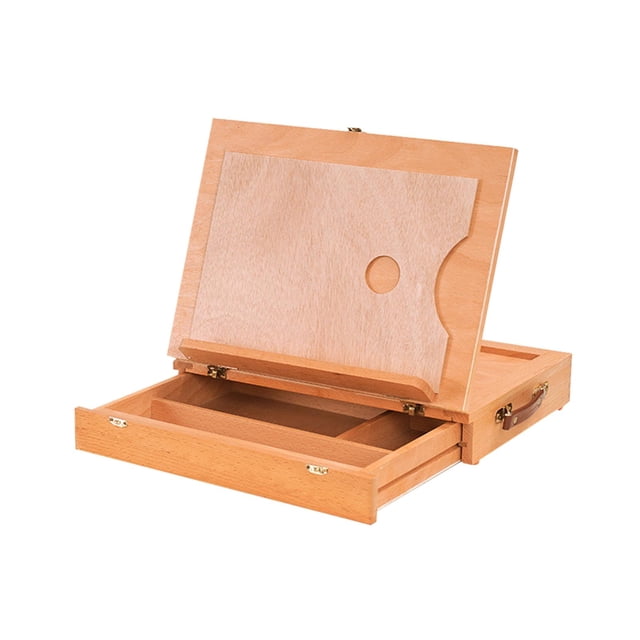 pitrice Durable Tabletop Easel Wood Easel Box Art Supply Drawing Storage Display Stand Portable Sketching And Is Durable. Smooth Beige M