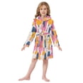 thumbnail image 6 of FORMRS Niños Bathrobe Unisex Hooded Robe Soft Plush Pajamas Sleepwear, Size 10-12T, Art Geometric, 6 of 7