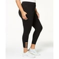 thumbnail image 2 of Calvin Klein Womens Activewear Performance Lattice Detail Cropped Leggings;X-Small, 2 of 2