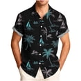 thumbnail image 2 of Cllios Hawaiian Shirts for Men Big and Tall Tropical Graphic Beach Tops Quick Dry Lapel Collared Short Sleeve T-shirts Oversized Button Down Bowling Shirts S-5XL, 2 of 6
