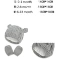 thumbnail image 2 of Conjunto de gorro y manoplas para bebé Gorro de punto para niños Gorro de invierno cálido Gorros con pompón Guantes Gris Xemadio WMCH-113, 2 of 4