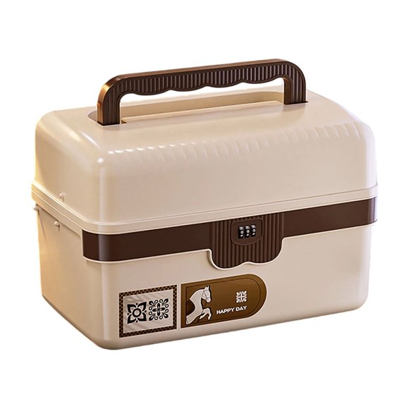 Sokhug 3 Layer Folding Storage Box with Lock, Portable Tackle Case with Handle and Dividers, Multipurpose Organizer for Sewing Art Supplies