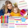 thumbnail image 2 of Rollerball Pen with Floral Pattern, Double Tip Wavy Curved Line Pen, Colorful Fluorescent Marker for Journaling 25ml Office&Craft&Stationery, 2 of 6