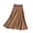 Brown, variant on Womens Skirts Solid Color Casual Pleated Elastic Waist Flowy Spring Summer Midi Skirts Simple Elegant Daily Casual Trendy Stylish Skirts