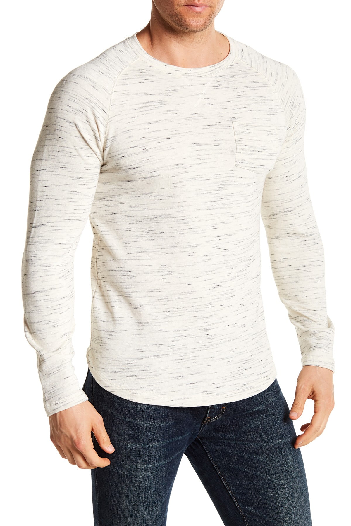 PX Sweaters Mens Sweater Oatmeal Large Asher Light Speck Crewneck L