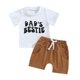 thumbnail image 2 of Conjuntos Para BebéS Camisetas Y Pantalones Cortos De Manga Corta Con Cuello Redondo Y Estampado De Letras XBTCLXEBCO Blanco 2;6-12 Meses, 2 of 7