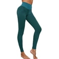 thumbnail image 1 of Women's Ruched Butt Lifting High Waist Yoga Pants Tummy Control Stretchy Workout Leggings Textured Booty Tights （Green,M）, 1 of 5