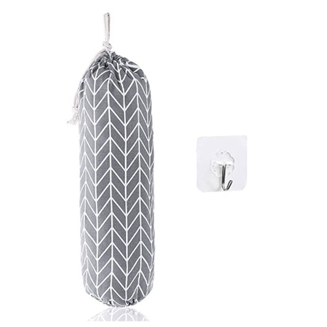 (1 pieza) (Gris grano de maíz) Bolsa colgante de almacenamiento de algodón y lino, bolsa de almacenamiento de puerta de tela con bolsillo colgante 57x21cm, algodón y lino (con 1 gancho adhesivo)