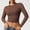 Brown, variant on BUIGTTKLOP Long Sleeve Athletic Shirts for Women Lightweight Quick Dry Cropped Yoga Top Slim Fitted Workout Tees