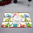 thumbnail image 2 of MKHERT Funny Cartoon Vehicle Caterpillar Truck Tractor and Tank Placemats Table Mats for Dining Room Kitchen Table Decoration 12x18 inch,Set of 6, 2 of 4