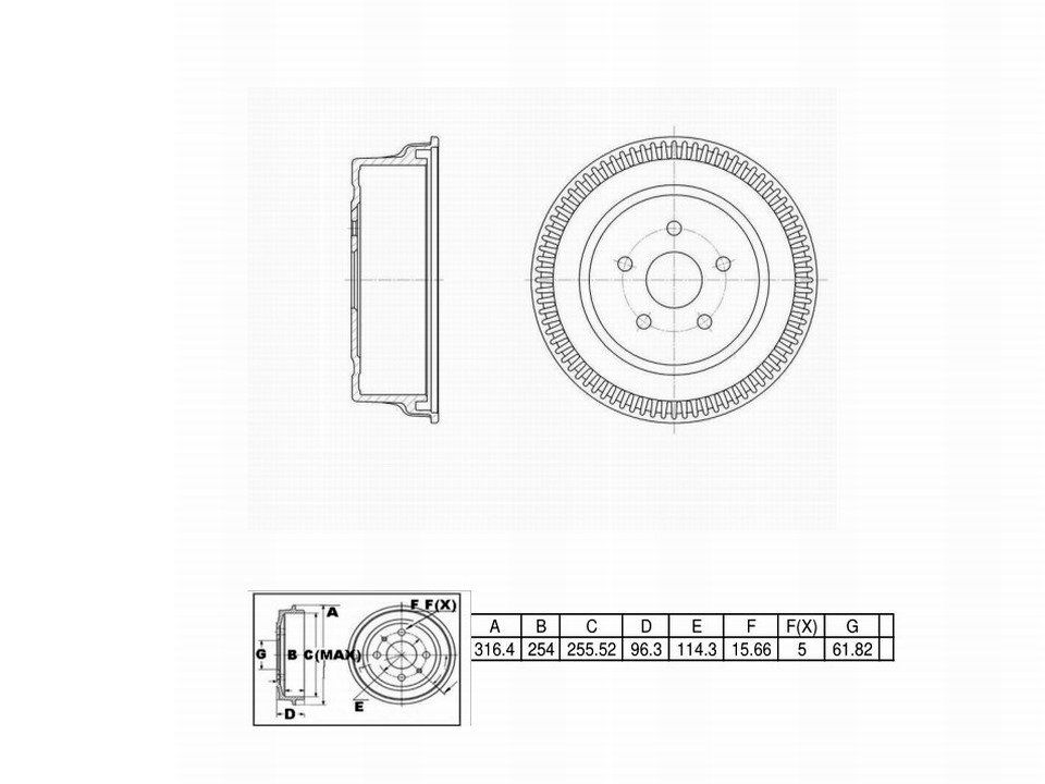 Winstop Brake Drum, Front WS236429, Ford Mustang 1973-1964