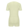 thumbnail image 3 of gbyLJF Womens Shorts Sets 2 Piece Workout Outfits Short Sleeve Tops Short Leggings for Yoga Running Gym, 3 of 9