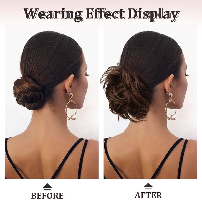 Claw Clip Messy Bun Hair Piece Real Human Hair Wavy Chignon Updo Extensions Amazon.com : RUWISS Claw Clip Messy Bun Hair Piece Real  main image 2