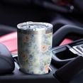 thumbnail image 5 of 30oz Pioneer Flower Floral Print Pattern Tumbler, Double Wall Vacuum Insulated Cup, BPA-Free Leak Proof Lid & Reusable Straws, Hot 12h, Cold 34h, 5 of 6