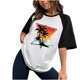 thumbnail image 1 of Tops con estampado de sol de playa de manga corta de ocio con cuello redondo de verano para mujer OAVQHLG3B Store  lin121212, 1 of 5