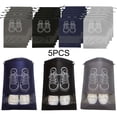 thumbnail image 2 of Mdesiwst 5Pcs Shoe Bags Printing Portable Drawstring Dust-proof Waterproof Storage Multi-Function Non-Woven Fabric Travel Shoe Bags Shoes Accessory, 2 of 7
