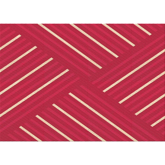 Ahgly Company Indoor Rectangle Patterned Ferrari Red Area Rugs, 2' x 5'