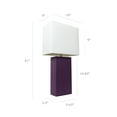 thumbnail image 4 of Elegant Designs Leather Table Lamp 2 Pack in Eggplant with White Shade, 4 of 6