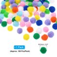thumbnail image 2 of Uxcell 100 Pcs Pompons 0.6 Pouces pour Artisanat, Multicolores, 2 of 6