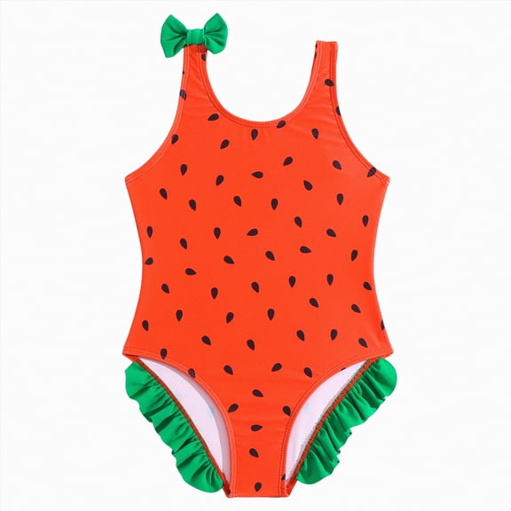 Gibobby Toddler Swimsuit Girl Baby Bathing Suit Ruffle Sleeveless Beach Swimwear with Shorts Two Piece Tankini Set(2-3 Years,Red)