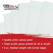 U.S. Art Supply 4 X 5 inch Professional Artist Quality Acid Free Canvas Panel Boards for Painting 12-Pack (1 Full Case of 12 Single Canvas Board Panels)