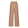 thumbnail image 6 of Jjayotai Women's Wide Leg Pants with Pockets, High Waist Adjustable Knot Loose Casual Trousers, Business Work Casual Pants Khaki XXL, 6 of 6