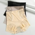thumbnail image 6 of Kmdttou Panties for Women Sexy Lace High Cut Panties Comfort Bikini Panty Stretch Underpants Breathable Ladies Briefs (Regular & Plus Size) Beige-2XL, 6 of 7