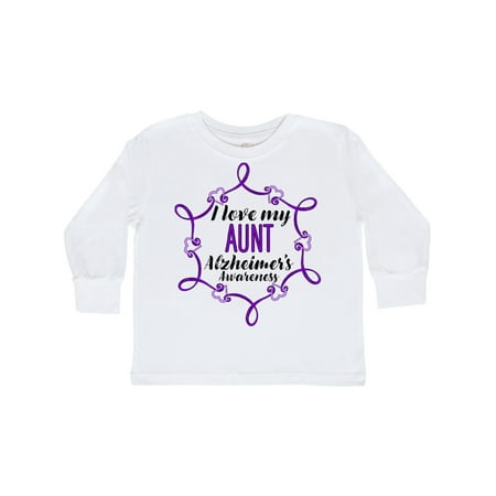 

Inktastic I Love My Aunt Alzheimer s Awareness with Purple Hearts Gift Toddler Boy or Toddler Girl Long Sleeve T-Shirt