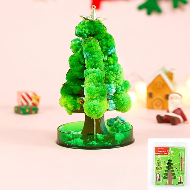 Kit de árbol para cultivar cristales de copo de nieve mágicos - Árbol de Navidad de papel con reactivos químicos, 16x11x11cm, solución de 15ML incluida