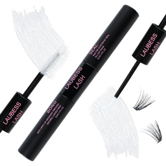 shiyou-LAUBESS Lash Bond and Seal Eyelash Glue Waterproof Cluster Lash Extension Glue DIY Lash Extension Kit Eyelash Bond and Seal 48-72 Hours Eyelash Extension Glue 5ml+5ml