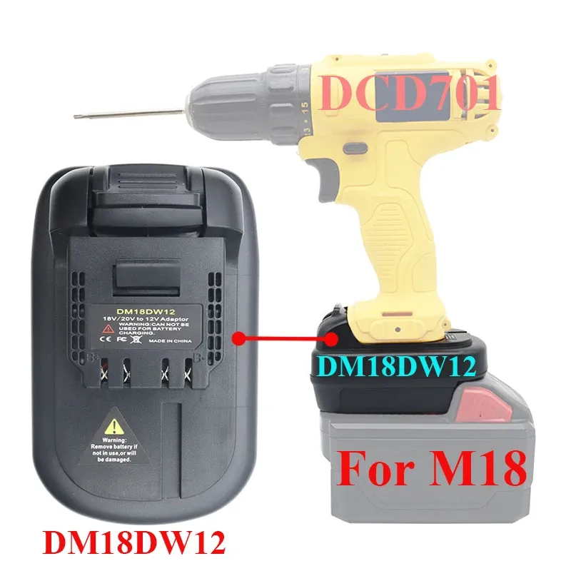 Adapter Converter For Ma*kita 18V Li-ion Battery use For De*Walt 12V 10.8V Tool