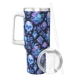 thumbnail image 2 of Pofeuu Skull blue crystal flower Print 40oz Ice Bully With Handle And Straw Stainless Steel Vacuum Insulated Cup And 2 In 1 Straw Lid, 2 of 8