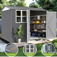thumbnail image 4 of Unique Choice 6 x 8 FT Metal Outdoor Storage Shed with Window for Backyard and Patio, Metal Shed for Tool, Bike and Garden Storage, 4 of 11