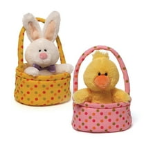 Gund Jelly Beaners Double Easter Basket Gift Set, 8" Bunny and Duck