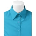 thumbnail image 4 of Doublju Women's Short Sleeve Slim Fit Button Down Dress Shirt (Plus Size Available), 4 of 5