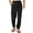 Black, variant on ZVNAΖH Mens Linen Yoga Pants Elastic Waist Drawstring Summer Beach Loose Fit Casual Tapered Trousers