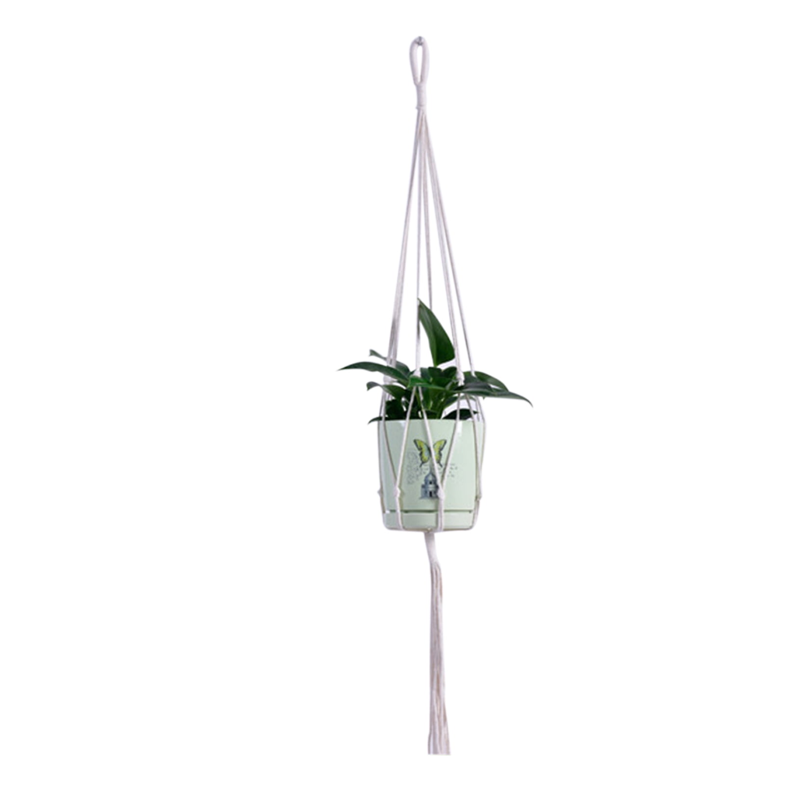 Suspension De Plante En Macramé Intérieur Extérieur Pot De Fleurs Panier Suspendu Corde En Coton 4 Pieds 39
