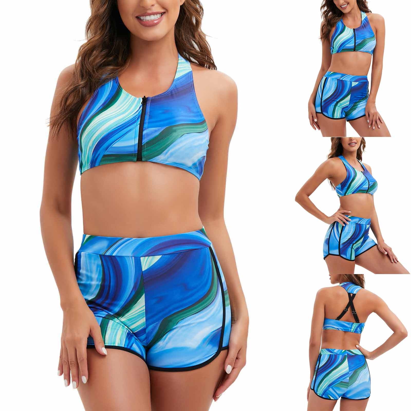 solidaridad Amperio hierba THE WILD Womens Fashion Separates High Waist Printed Swimming Costume With  Chest Pad And No Steel Bra swimsuit women - Walmart.com