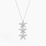 Oka-B Sterling Silver Starfish Drop Chain Pendant Necklace MSRP $20.00