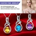 thumbnail image 4 of VONTER Ideal Gifts for Women Swiss Blue Topaz and Amethyst Pendant Necklace Sterling Silver Natural Gemstone,Necklace for Mom Mothers Day Birthday Gifts,Blue Topaz Amethyst Citrine - Purple, 4 of 7