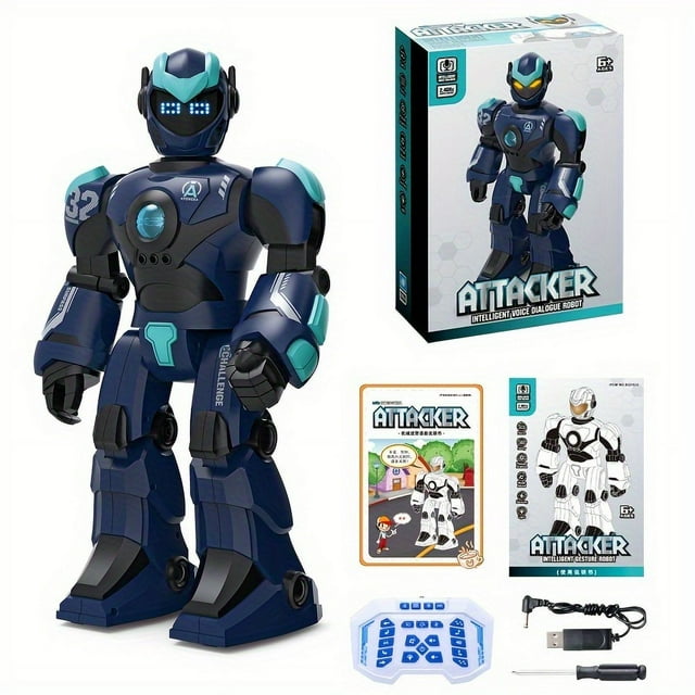 K8 Grand Jouet Robot Intelligent : Télécommande 2.4G, Dialogue Vocal, Bricolage