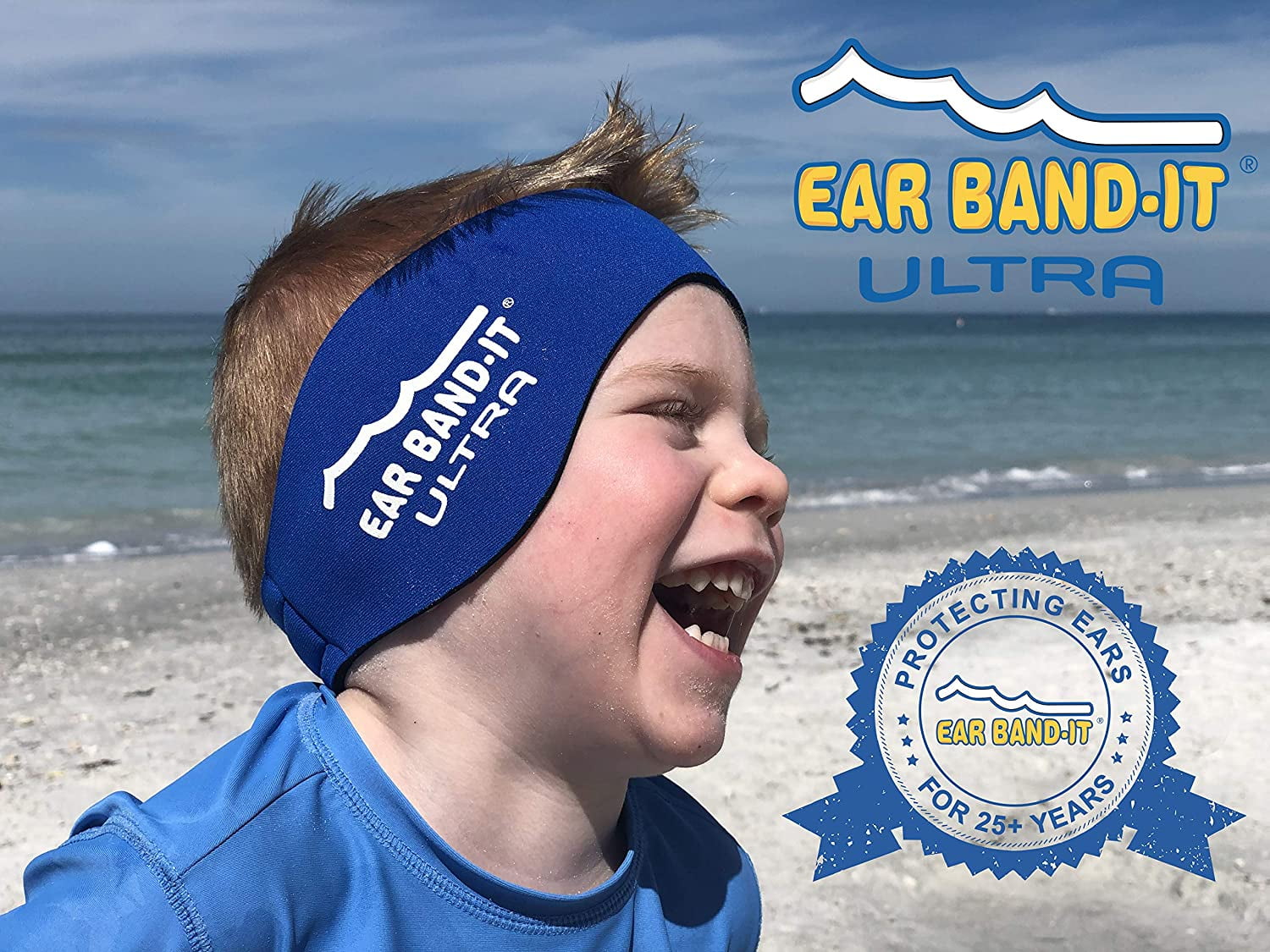 EAR BAND-IT Ultra Tie Dye Swimming Headband – ONLY Swim Ear Band Invented by ENT Doctor – Block Water Secure Earplugs – Kid & Adult Sizes – Recommended Water Protection for Bath Pool Shower Beach