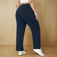 thumbnail image 5 of Bzhegqhd Plus Size Woman Fashion Solid Color Elastic Waist Pockets Pants, 5 of 8