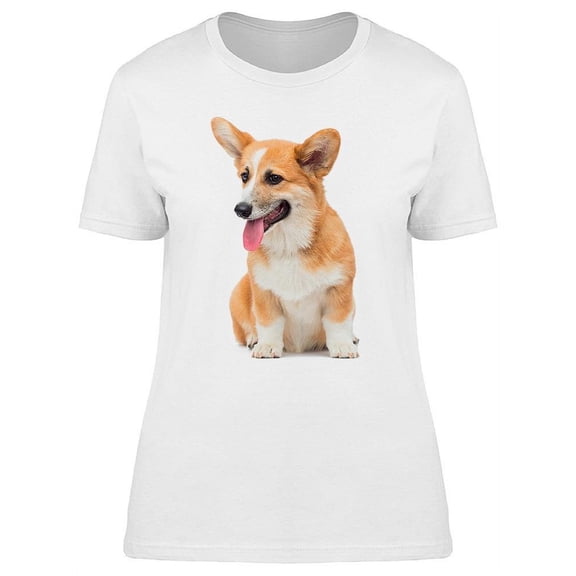 Cute Puppy Looking Down T-Shirt Women -Image by Shutterstock Women T-Shirt, Female x-Large