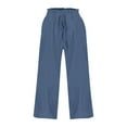 thumbnail image 3 of XuJwPNcy Women's Capri Pants Drawstring High Waisted Cropped Pants with Pockets Straight Wide Leg Capris, 3 of 3