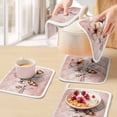 thumbnail image 5 of Light Orange Spring Floral Pot Holders for Kitchen Heatproof Potholder, 4 Pack Ombre Modern Art Vintage Hot Pads Multipurpose Oven Pads Cloth Potholders Trivet for Cooking and Baking, 5 of 8