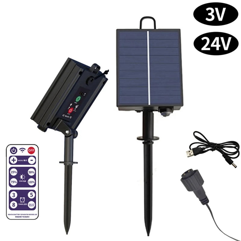 3X 1200mAh Solar Panel Control Box Kits Lithium Battery Panel for 3.7V 24V LED String Strip Lamp DC Charging