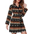 thumbnail image 1 of Mid-Century Print Pajama Robe V Neck Abstract Turquoise Retro Sleepwear Lady Long Sleeve Soft Pajamas Robes Spring Room Dresses, 1 of 5