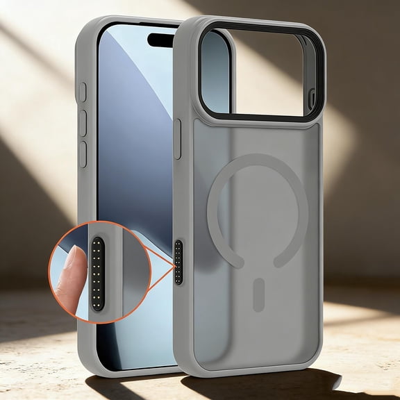 for iPhone 13 Magnetic Case, Compatible with Mag-Safe, Shockproof Military-Grade Drop Protection, Classic Hybrid Skin-Feel Anti-Scratch Magnetic Phone Cover for iPhone 13, Gray